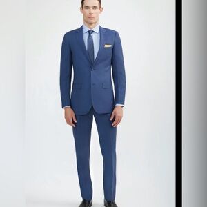 New Carlos Lusso Men's Blue 2 button Suit Sz 38 S